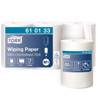 Tork 610133 Bobine de Papier d&rsquo;Essuyage  Dvidage Central blanc M1, essuyage mains et surfaces, 3 x 120 m